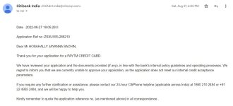 Paytm citi rejection reason.jpg