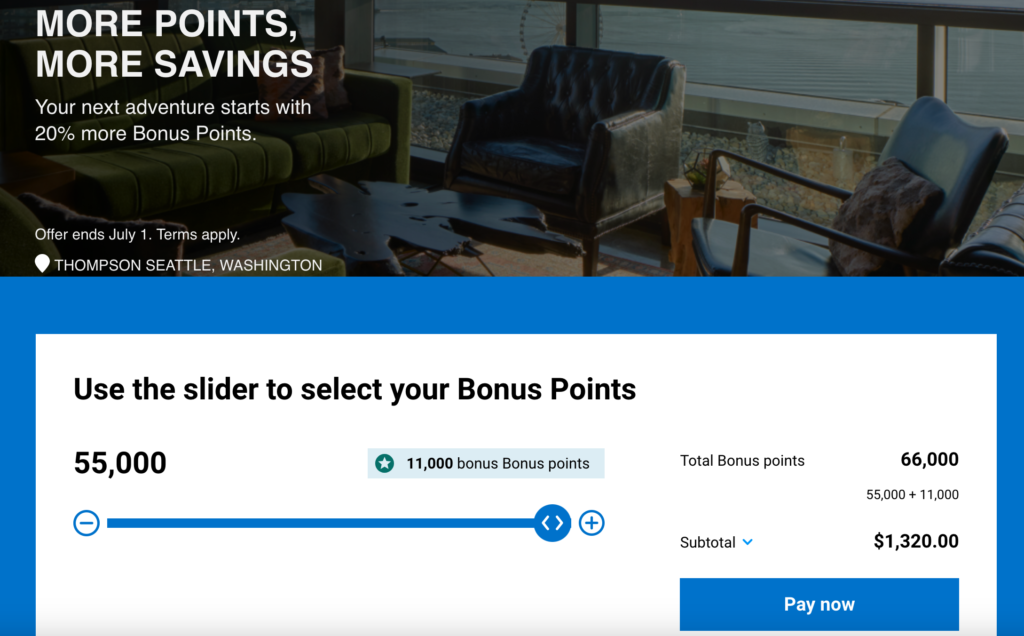 The World of Hyatt Points Purchase.